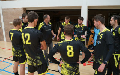 Volleybalheren Woudenberg strijdend ten onder tegen de koploper